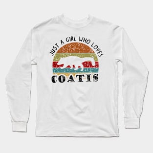 Coati saying girls love fun animal motif gift Long Sleeve T-Shirt